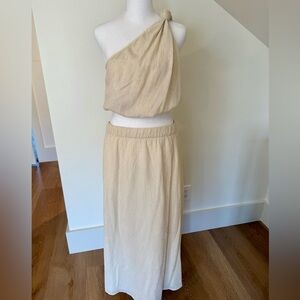Abercrombie & Fitch Cream Maxi Skirt Set Resort Wear